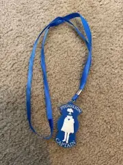 KREWE OF PYGMALION blue captain Rubber Medallion Necklace w Light Mardi Gras tcb