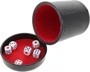 ADOCARN Game Dice Cup Set Soundproof Shaker Quiet Dice Cups in PU Leather for KTV and Social Gatherings