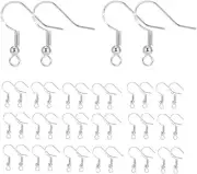 40pcs Sterling Silver Earring Hooks,Hypoallergenic Wire Hooks for Earrings