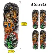 Nightmare Halloween Oogie Boogie 4 Large Sheet Temporary Tattoos Full Arm Sleeve