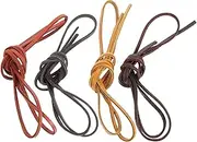 DECORNIJIA 4pcs DIY Leather Cord for Jewelry Making Flat Strip Bead String Rope for Bracelets Necklaces and Crafts Durable and Wear Resistant