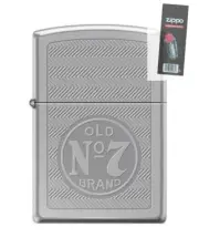 Zippo 2492 Jack Daniels Tennessee Whiskey Chrome Lighter + FLINT PACK
