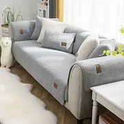 vctops Sherpa Fleece Sofa Couch Covers Super Soft Warm Plush Sectional Couch Cover Luxury Fuzzy Furry Non Slip Sofa Slipcover Furniture Protector (Grey,43"x82")