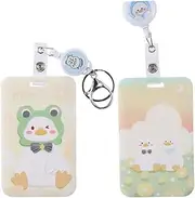 GetCoupon Cute Ducks with Retractable and Easy to Pull Buckle Hanging Rope Bus Card Holder