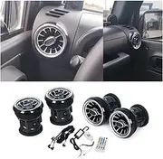 Compatible For Jeep Wrangler JK 2007-2010 Car Vehicle Supplies Condition Turbine Outlet LED Light Front Air Vent Inlet Ambient Lamp