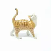 Miniature Ceramic Cat figurine, Ginger Tabby with White Approx 6.5cm High