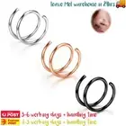 3PCS Softened Surgical Steel Double Spiral Nose Hoops Twisted Rings