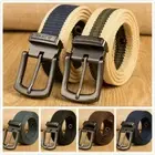 Men Canvas Belts Pin Buckle Casual Braided Waistband Outdoor Adjustable