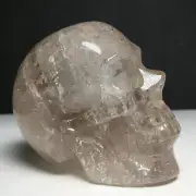 214g Awesome Natural Crystal Quartz Skull Healing Carving Delicacy