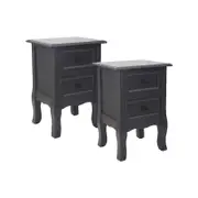 Bedside Table Nightstand Light Grey Set of 2