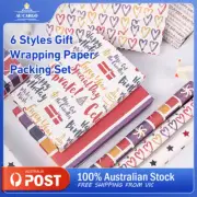 6 Patterns Birthday Festival Anniversary Gift Wrap Wrapping Paper Sheets 50x70cm