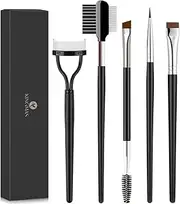 (Eyelash Comb & Eyebrow Brush) - KINGMAS 3Pcs Duo Eyebrow Brush and Spoolie & Eyelash Comb Curlers & Steel Brow Brush Comb Makeup Grooming Tool