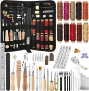 60 Pcs Sewing Kit Leather Working Tools With Waxed Thread And Stamping Tools