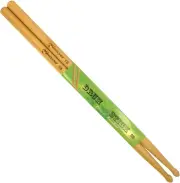 5B Bamboo Drumsticks 6" Durable Teardrop Tip Sticks for Drumming Practice