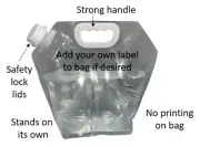 150 Pcs - 1.25 Gallon Collapsible Container Foldable Plastic Bag
