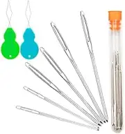 Hekisn Large-Eye Blunt Needles, 6 Piece Pro Quality Stainless Steel Yarn Knitting Needles, Sewing Needles, Crafting Knitting Weaving Stringing Needles (6 Pieces)