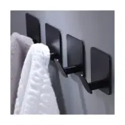 DELITON Adhesive Hooks - 4 Pack Towel/Coat Hooks Wall Hooks Stick on Bathroom...