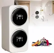 Fully Automatic Underwear Washing Machine,2*3.5L Electric Compact Tumble Washer and Dryer,4 Wash and Dry Modes,Smart Touch Panel,65℃ High-Temperature Drying,for Apartment,Dormitory and RVs(Desktop mod