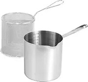 Ipetboom 1Set Household Stainless Steel Frying Pot Food Grade Deep Fryer with Strainer Quick Heat Transfer Safe Handle for Cooking Tempura French Fries More