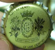 PITTSBURGH EMBLEM unused flat gold Beer CROWN Bottle CAP w/ GRAINS, PENNSYLVANIA