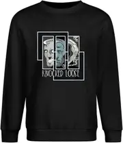Laugh Tracks Loose Different with Knocked Mens 100% Cotton Men Pullover Long Sleeve Crewneck Unisex High quality smooth lines 3XL