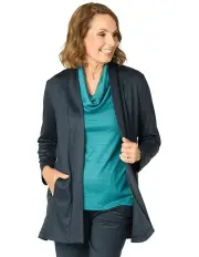 [Fella Hamilton] Hedrena Interlock Swing Cardigan in Blue