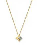 Roberto Coin 18K White & Yellow Gold Love in Verona Diamond Flower Pendant Necklace, 15-17