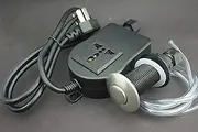 Air Switch Button & Socket, Sink Top Air Switch Kit/Built-Out Adapter Switch for Massage Chair/Sofa/Recliner/Spa/Waste Disposal/Garbage Disposal Part - with USA Adapter Socket
