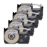 4× Black on Clear Tape Cartridge XR-24X for Casio KLC500 EZ Label Printer