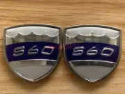 2PC For VOLVO Boot Rear Trunk Side Emblem Sticker Decal Metal Badge S60 Silver