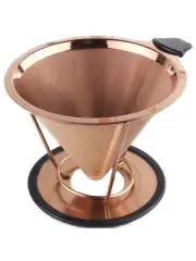 Reusable Coffee Filter Stainless Steel Pour Over Cone Coffee Dripper Paperles...