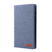 For Galaxy Tab A8.0 T290 / T295 (2019) Cloth Teature Horizontal Flip PU Leather Case with with Holder & Card Slots(Deep Blue)