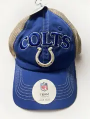 Indianapolis Colts NFL Team Apparel Mens Adult Blue One Size Adjustable Logo Hat