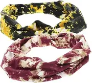 [MOBUTOFU] 2pcs Yoga Headband Men Headband for Women Running Cotton Woman Thin Sport Black Athletic Active Hairbands Fitness Hair Sports Gym Run Non Sweatbands Sweatband Sweat Tie Polyester