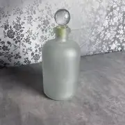 NEW 7.5" Frosted Glass Apothecary Jar or Perfume Bottle & Glass Stopper--Pretty!