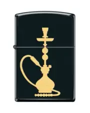 Zippo 2471, Hookah Pipe Design, Black Matte Finish Lighter
