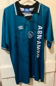 Ajax Amsterdam 95 96 Away Umbro Retro ABN AMRO Jersey Davids Blind 90s XL Green