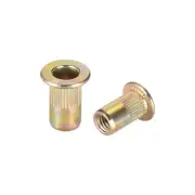 M4 Carbon Steel Rivet Nuts Flat Head Blind Nut Yellow Zinc Plated 100 Pcs