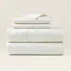 Ralph Lauren King Flat Sheet ASHMONT SATEEN Cream Floral Pattern 600 count Print