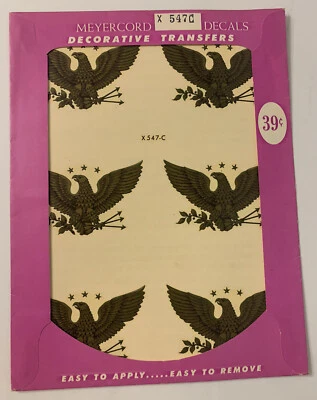 Vintage NOS Meyercord Decals Decorative Transfers Eagle X 547C