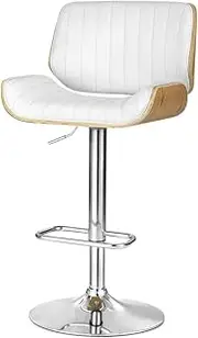 [Artiss] Bar Stools Stool Adjustable Kitchen Swivel Counter Barstools Dining Chair Gas Lift White Leather in 63-83cm Seat Height Floor Set for Home Bar Dining Room Cafe Outdoor Indoor