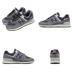 【NEW BALANCE】休閒鞋 574 男鞋 女鞋 灰 藍 復古 麂皮 Cordura 拼接 運動鞋 NB 紐巴倫(U574KGN-D)