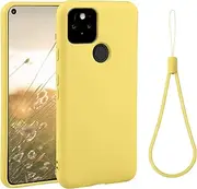 ABITKU Compatible with Google Pixel 5 Case,Slim Silicone Gel Rubber Case Cover (with Microfiber Lining) Full Body Shockproof Design for Google Pixel 5 6.0 INCH (Yellow)