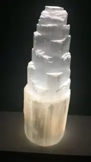 Large SELENITE TOWER Rough 10" inch Crystal Carved Healing Energy Skyscraper