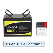 12V 100Ah Lithium Battery + 60A MPPT DC to DC Solar Controller Battery Charger