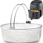 21CM Air Fryer Mesh Basket 304 Stainless Steel Steamer Basket for Air xiPMC