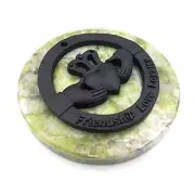 Irish Liffey Peat Claddagh on Connemara Marble Paperweight