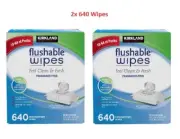 Kirkland Signature Flushable Wipes Wet Moist Ultra Soft Towelettes 2X 640 Wipes