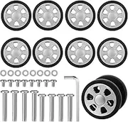 Luggage Wheels Replacement Kit, 360 Swivel Caster Wheels Rubber Spinner Suitcase Wheels Replacement & Wheel Covers Axles Screws Washers Wrench for Trolley Bag Travel Box(Style C)