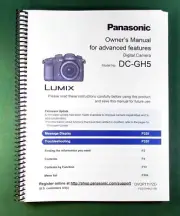 Panasonic DC-GH5 Instruction Manual: 380 Pages Full Color & Protective Covers!